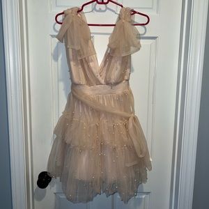 NWT Short Tulle Dress with Pearls
